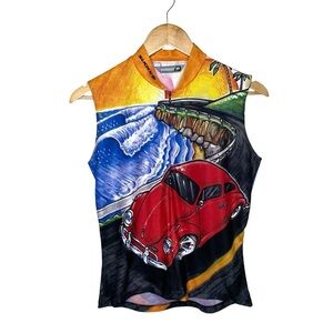 SUGOI Women Volkswagen Beetle Cycling Jersey 1/4 Zip Medium